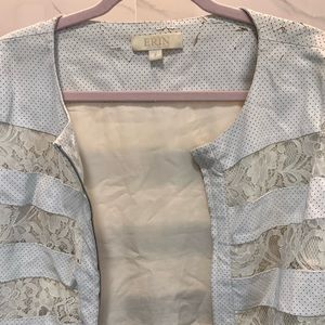 Erin Fetherston Vintage White leather jacket with lace inserts - MOVING SALE